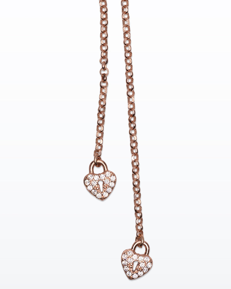 Double Crush – Collana rosa con due cuori scintillanti